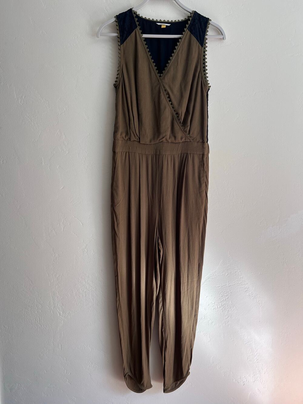 Leifsdottir for Anthropologie Sani Lace Jumpsuit Olive Green Size 6 (Small)